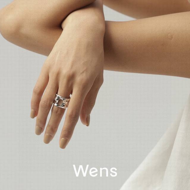 Wens 水波系列肌理感不规则 戒指 优雅大方 精工设计 时尚百搭 美女必备 码数 678码